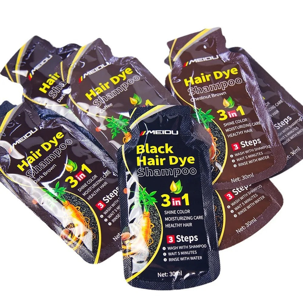 30ml Hair Dye Shampoo 3in1 Darkening Hairs Instant Gray To Black Polygonum Multiflorum Natural Coloing Cover for Women