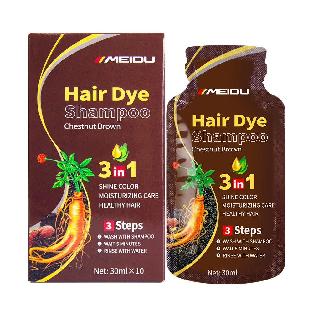 30ml Hair Dye Shampoo 3in1 Darkening Hairs Instant Gray To Black Polygonum Multiflorum Natural Coloing Cover for Women
