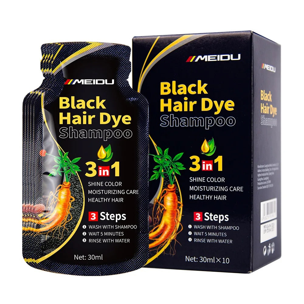 30ml Hair Dye Shampoo 3in1 Darkening Hairs Instant Gray To Black Polygonum Multiflorum Natural Coloing Cover for Women